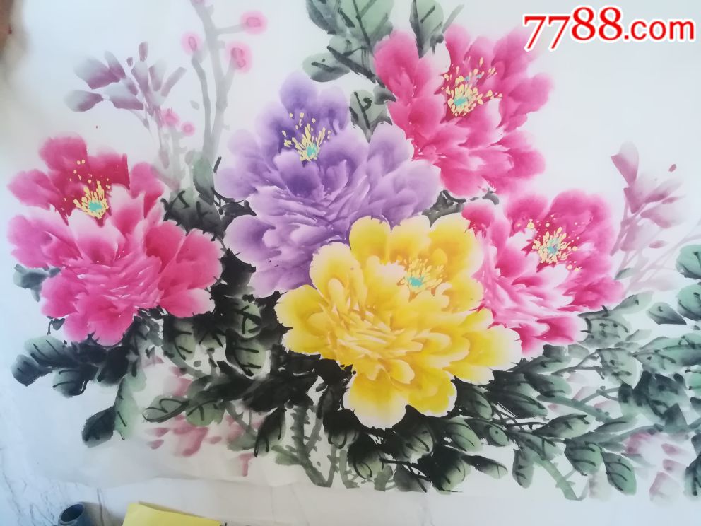 牡丹花开图_花鸟国画原作_第2张_7788字画网