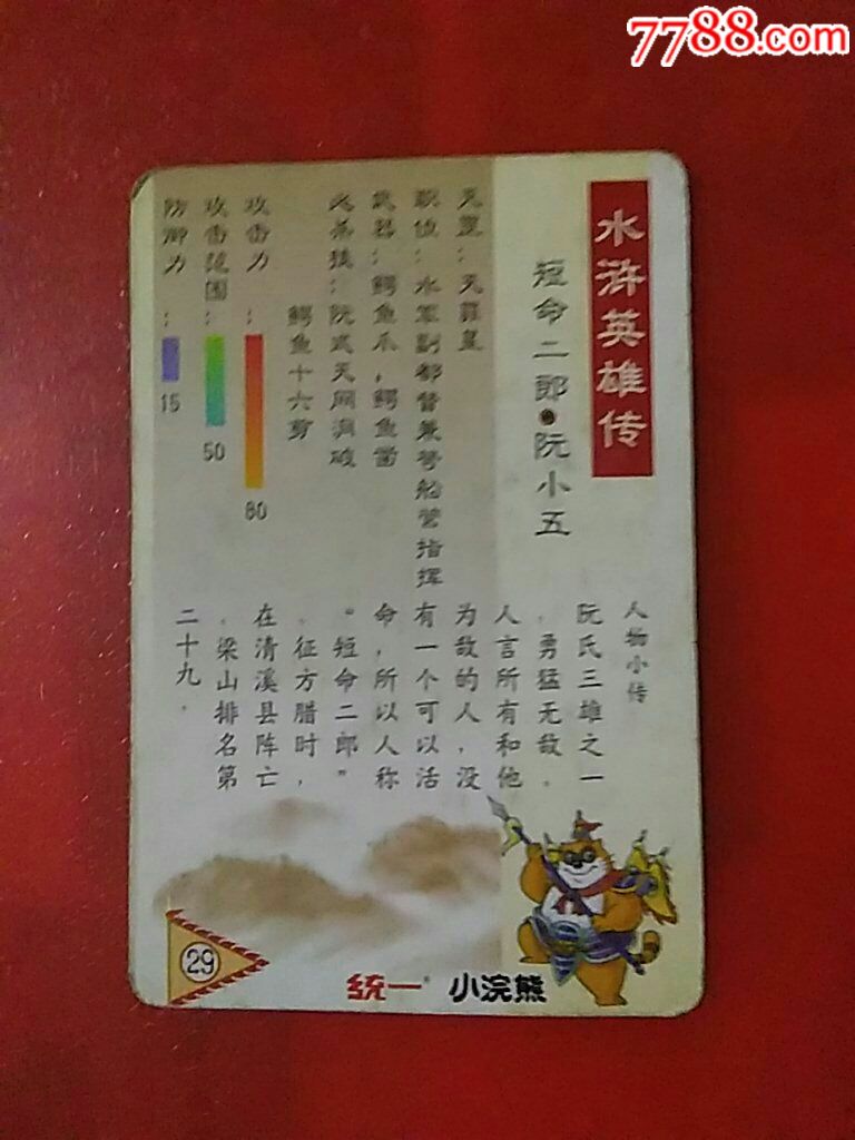 水浒卡(短命二郎阮小五)_价格3.