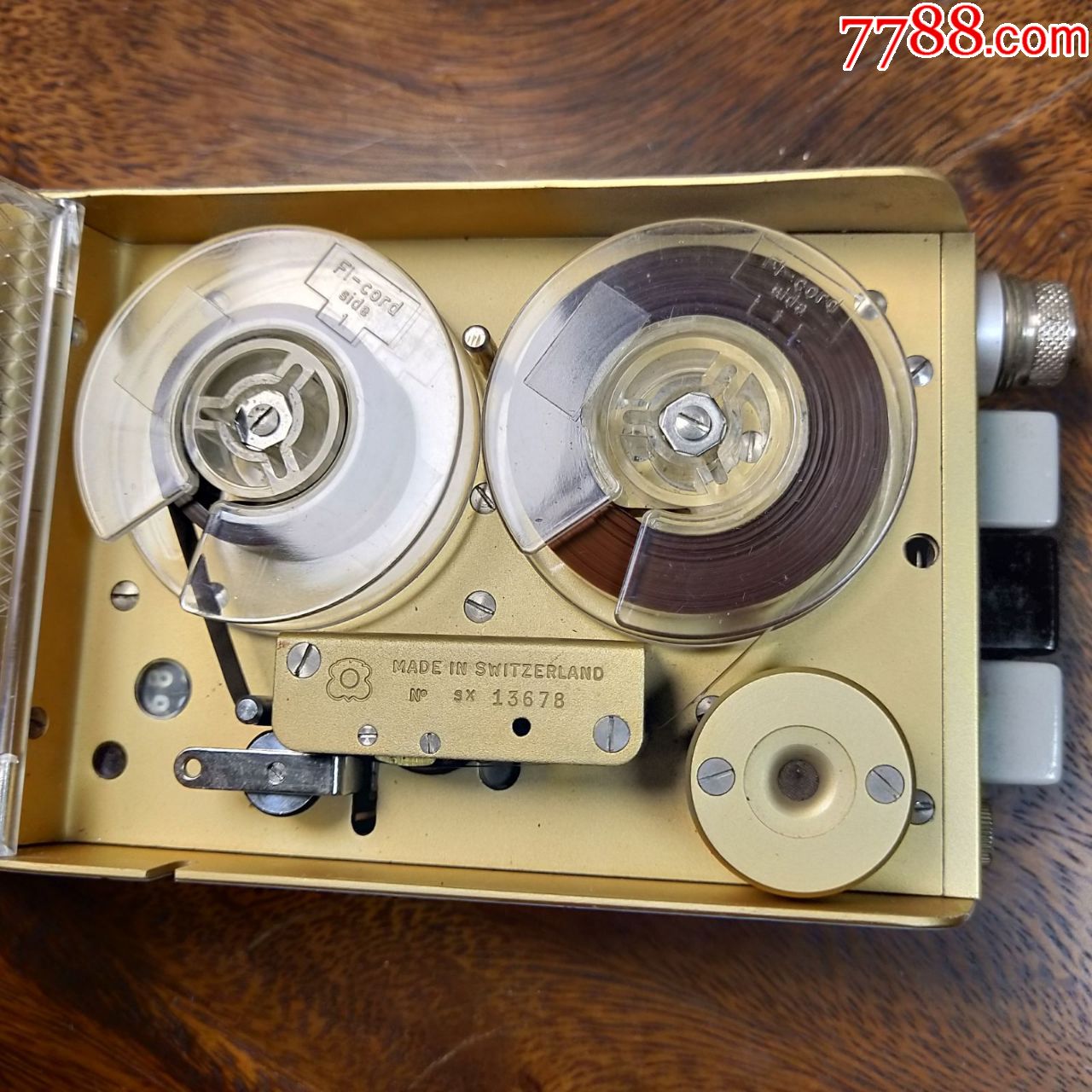 瑞士古董fi-cord微型袖珍间谍用记者用老式开盘磁带录音机稀有