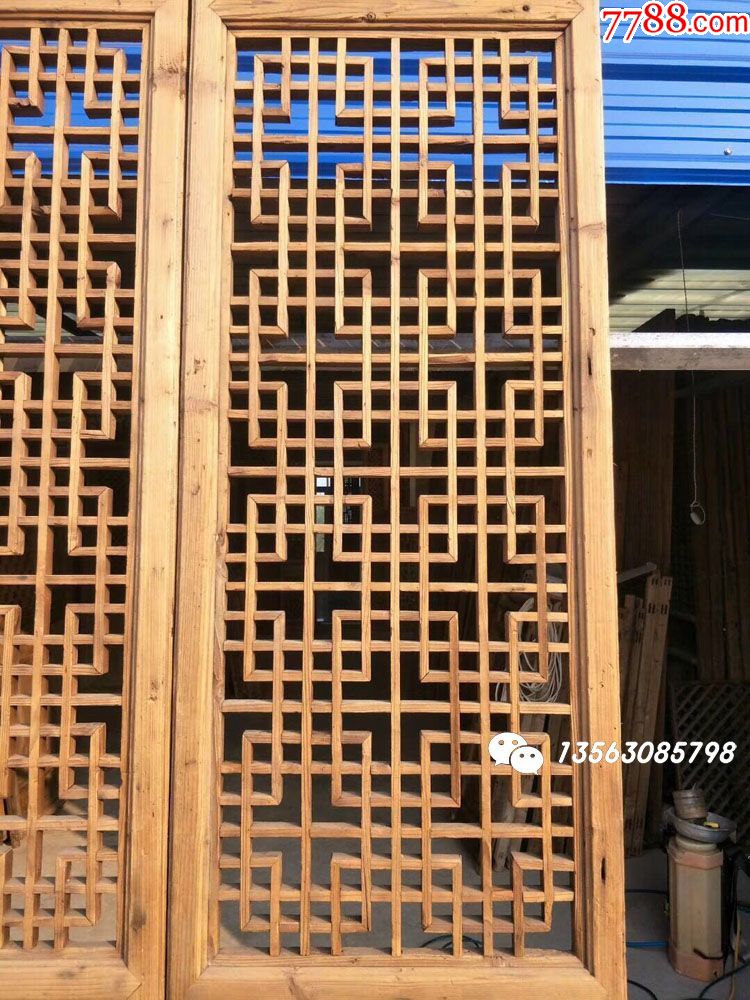 老隔扇老木雕门老雕花门老木雕老花窗老建筑构件老建筑部件老格子门老