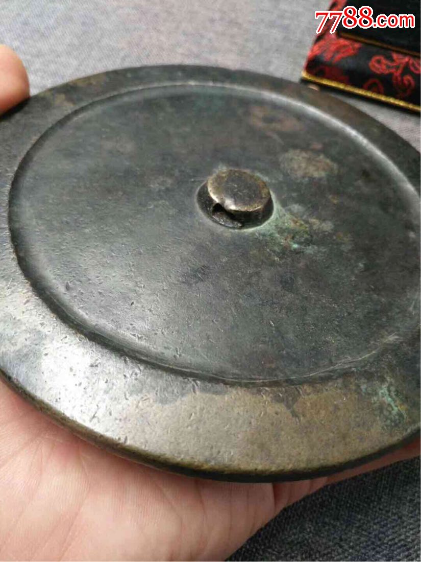 明代素面大铜镜径142厘米钮厚09厘米重5943克全品