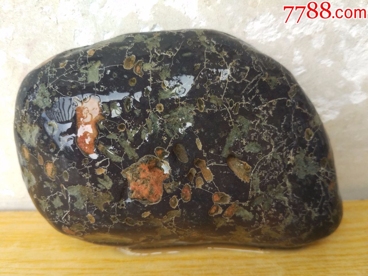 洛阳奇石393梅花玉原石“缠丝美玉”