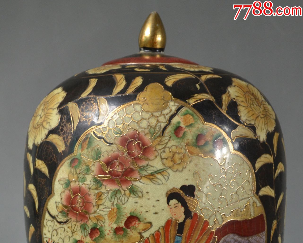 古玩瓷器摆件瓷罐全品日本茶叶罐瓷器编号43_价格4000.