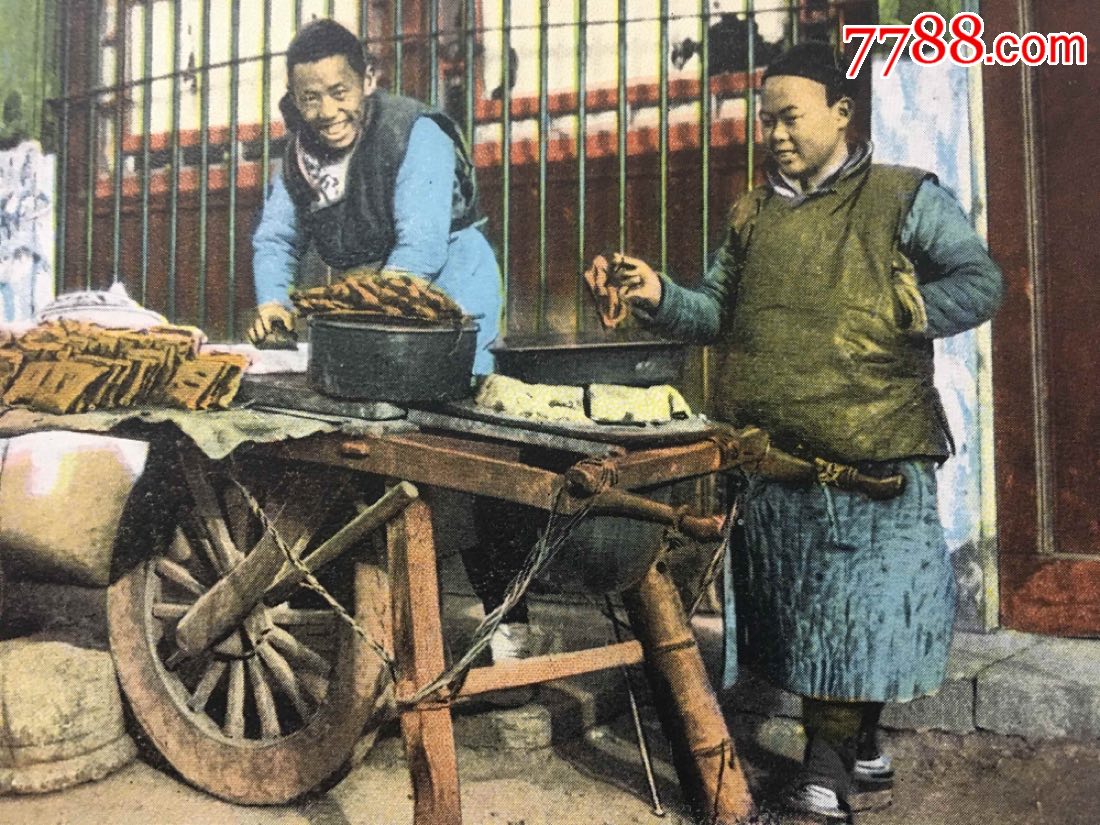 清末民初北京路边小吃摊贩及炸油条等景象(詹布鲁恩Camera_Craft系列)