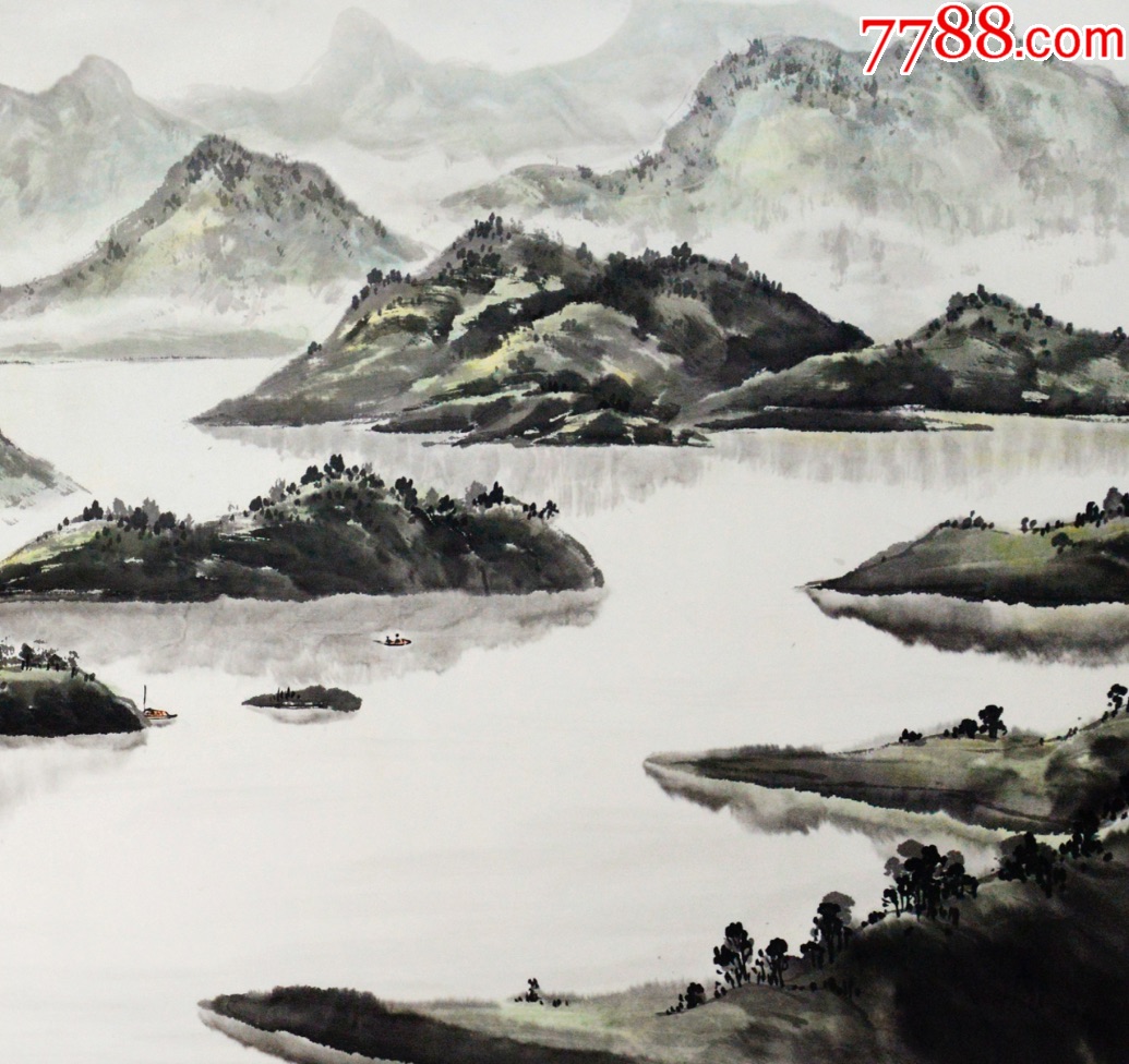 立轴已裱【山湖秀色】131*65cm