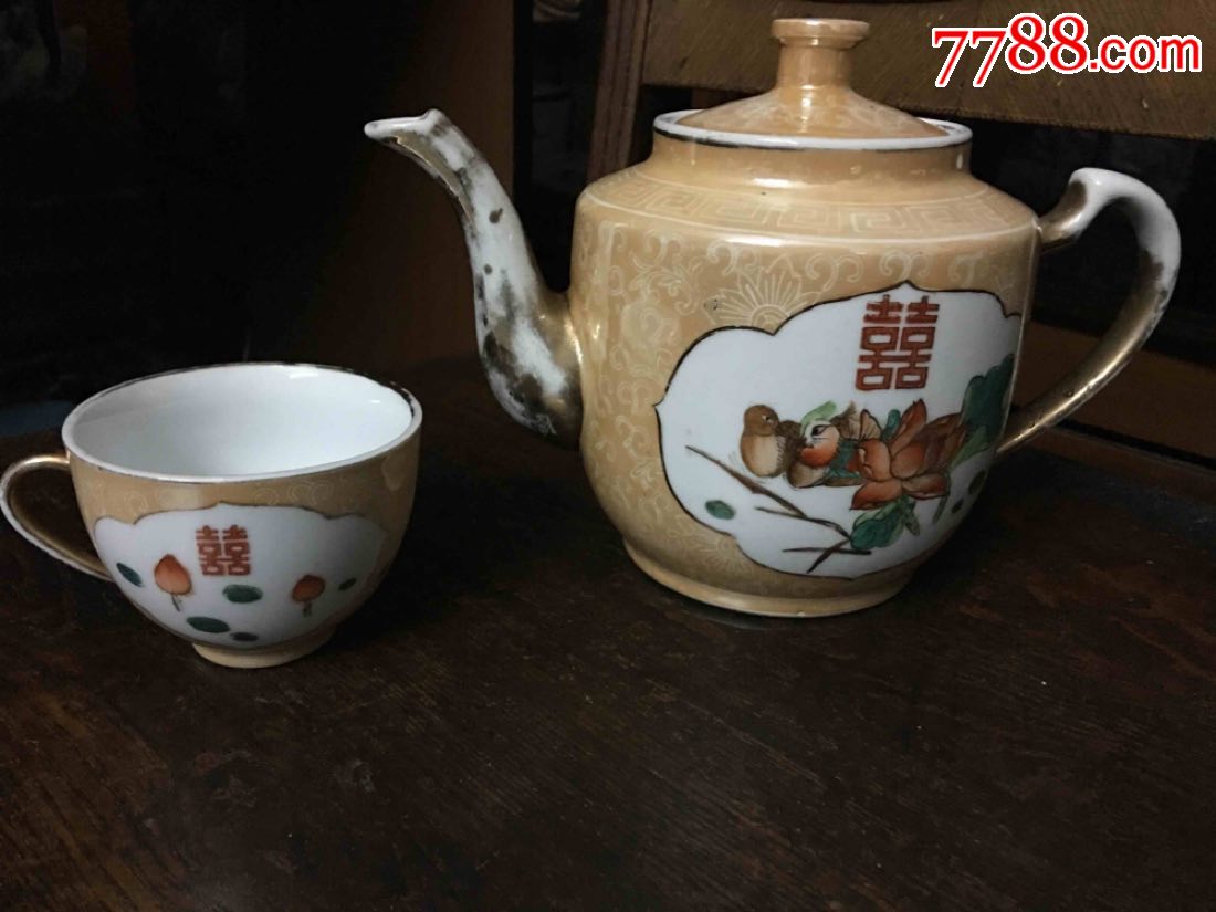 80年代电光釉茶杯2个