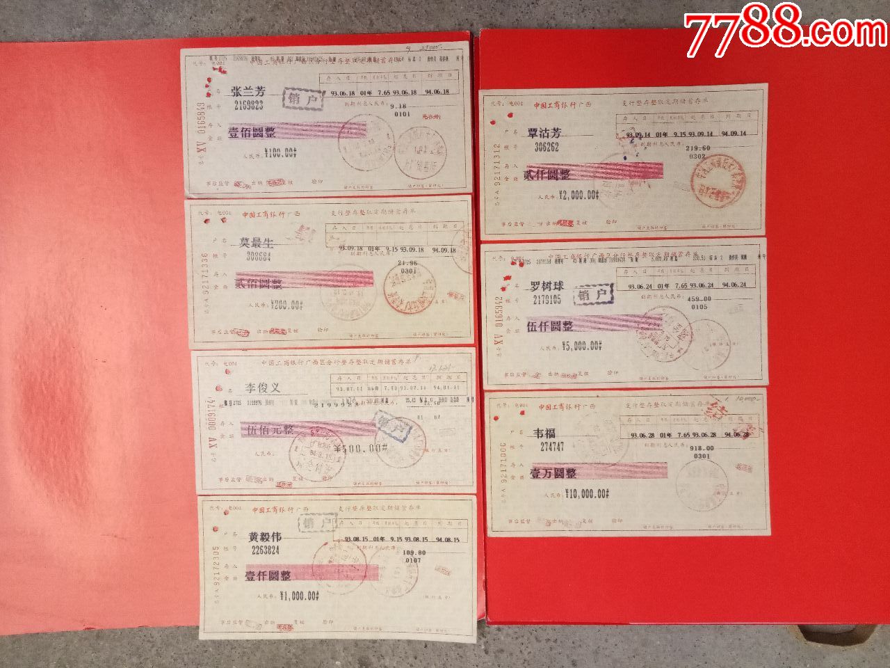 中国工商银行整存整取定期存单