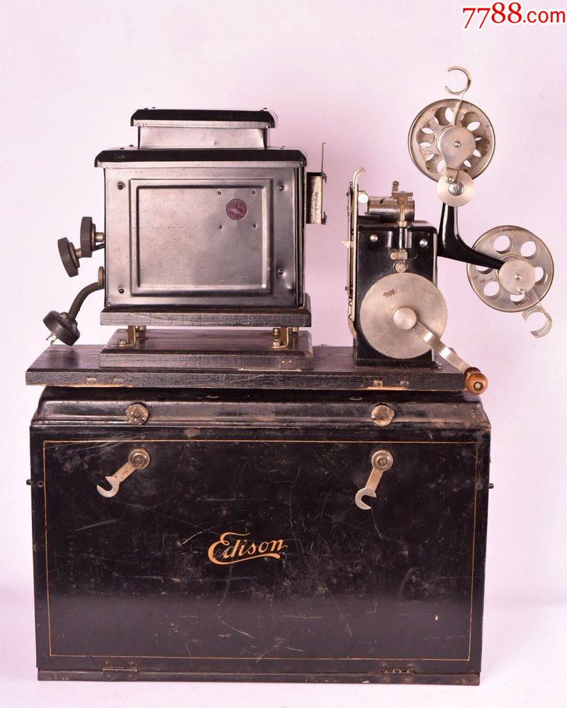18*7年馆藏美国古董爱迪生edison老式22毫米手摇碳棒放映机电影机