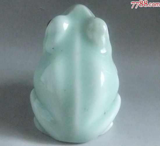 宜兴青瓷/青瓷/颜色釉/收藏/豆青釉青蛙烟缸