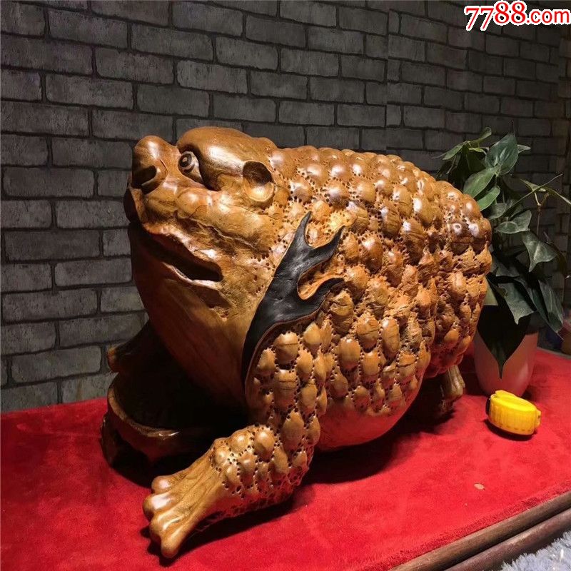 典匠根艺实木雕刻动物根雕金蟾聚财摆件家居手工艺品装饰招财摆件