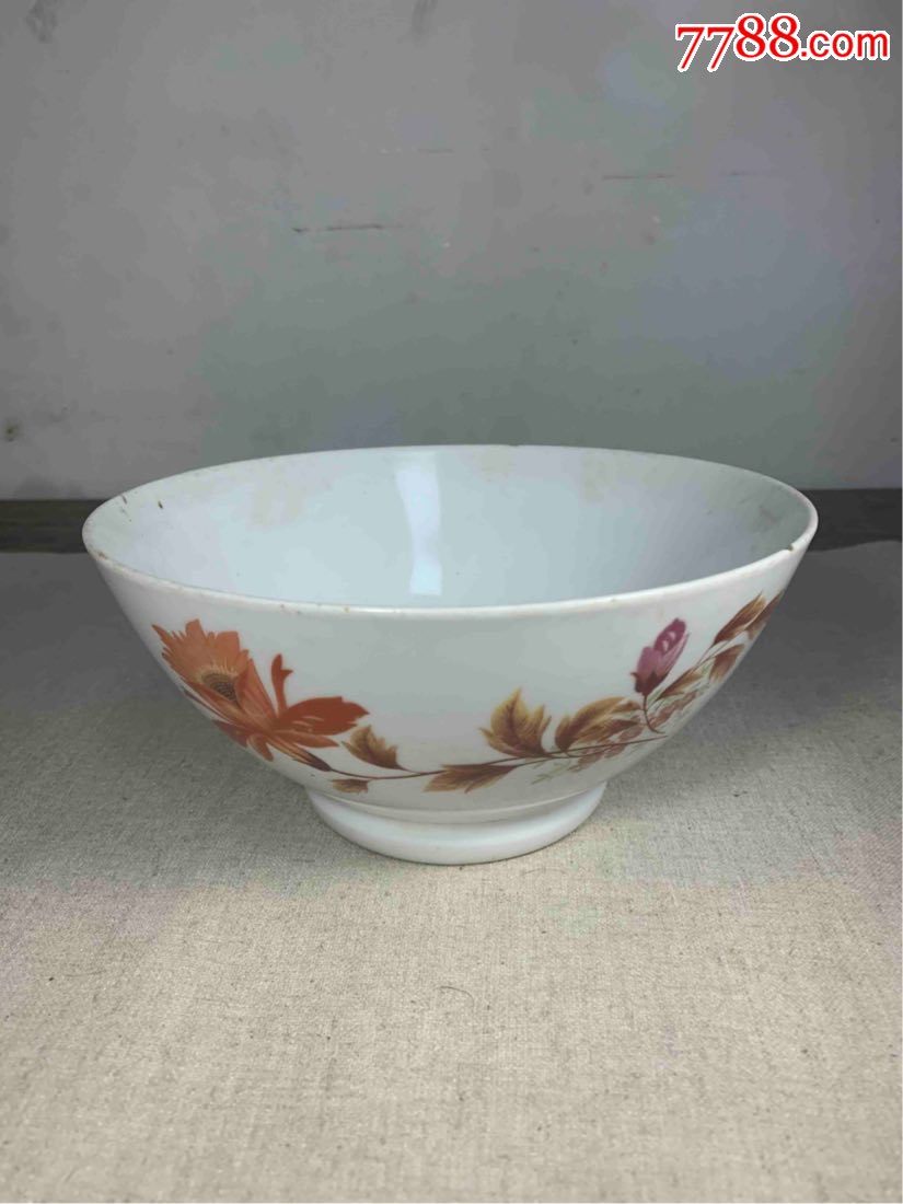 古董古玩收藏杂项近代白瓷瓷器碗花卉粉彩景德镇碗