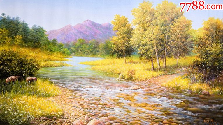 朝鲜人民画家李成浩风景油画