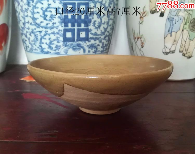 耀州窑刻花钵式碗