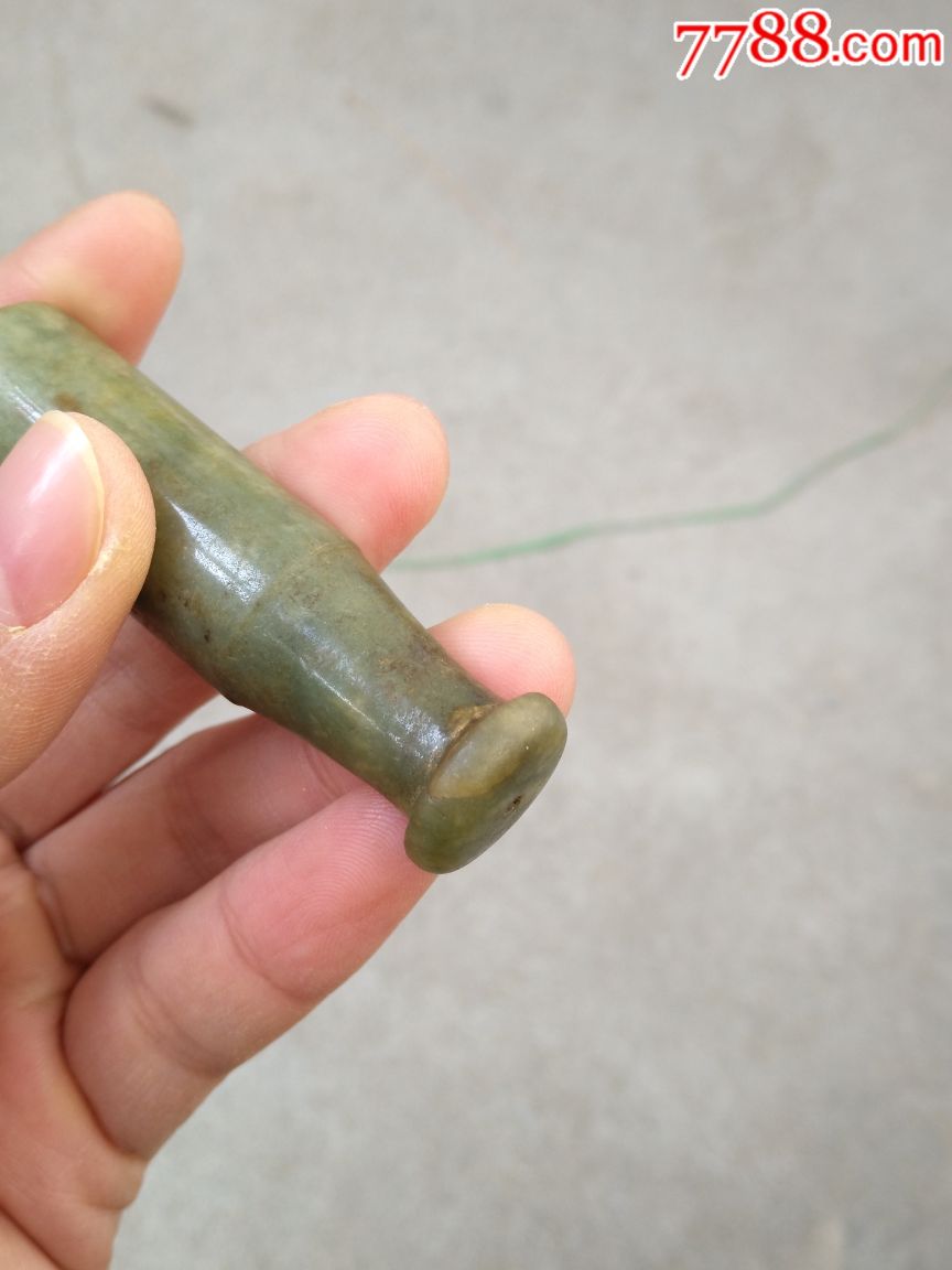 清代翡翠烟嘴红彩老翡翠烟袋嘴烟具清代翡翠烟袋嘴子_价格2288.