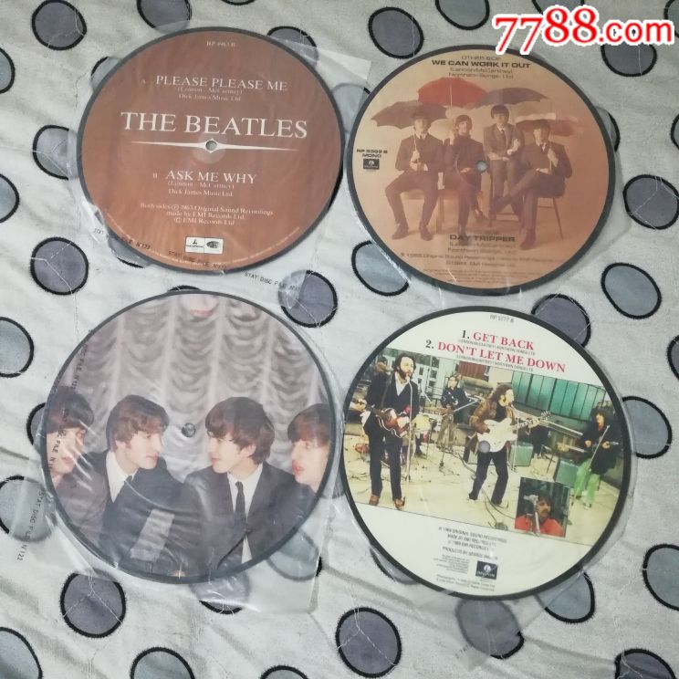 thebeatles四张七寸图案版黑胶唱片