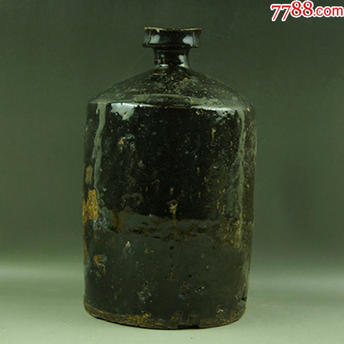 清代中期磁州窑梅瓶酒瓶插花老瓷器陈设摆件艺术品包老包真收藏品