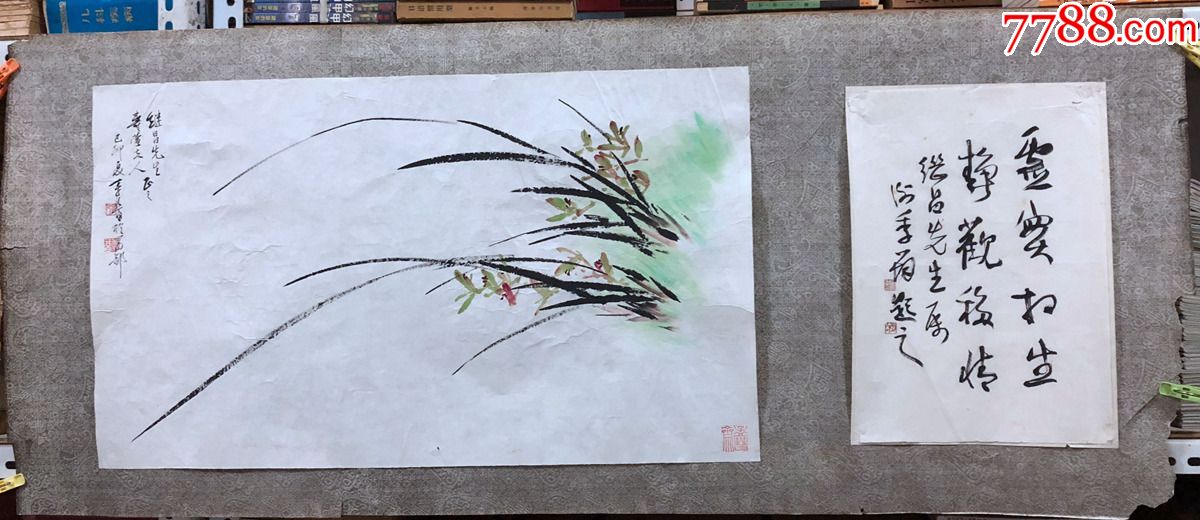 国画原作,869,花鸟画,李行百(师从张大千)作画,谢季筠(中国书协会员)