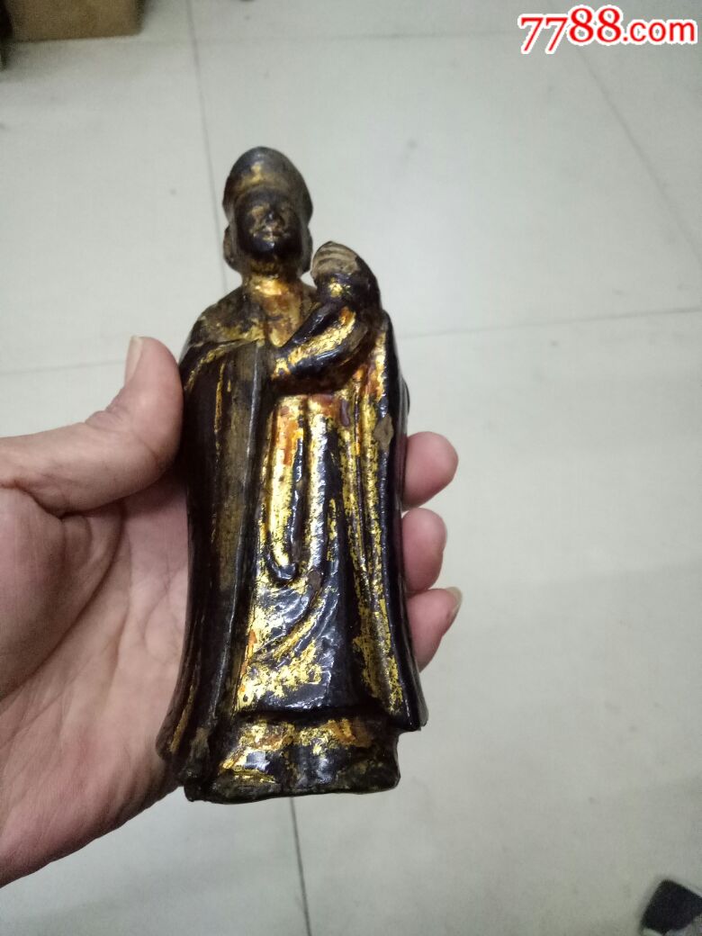 明代漆金金铜观音-铜像/铜佛像-7788收藏__收藏热线