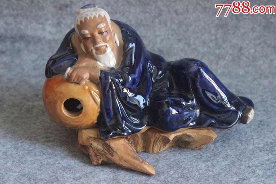 八十年代石湾陶瓷李白醉酒抱酒坛卧像179cmzz1305