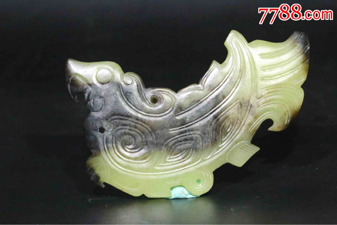 古玉老玉旧玉挂件佩件把件商周和田黄玉黑沁玄鸟
