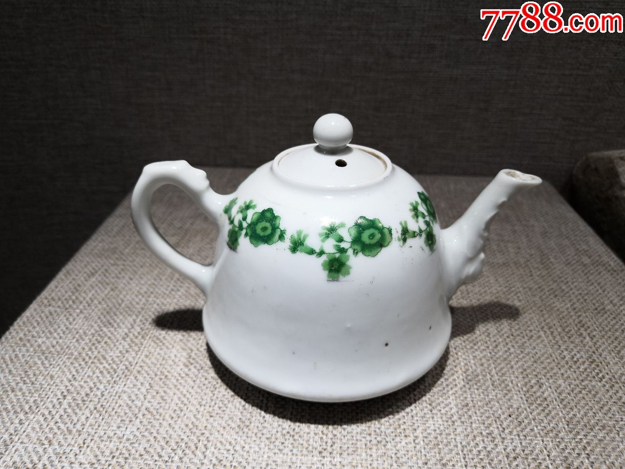 怀旧老瓷器收藏民国时期带商号的茶壶完整无磕碰包老保真