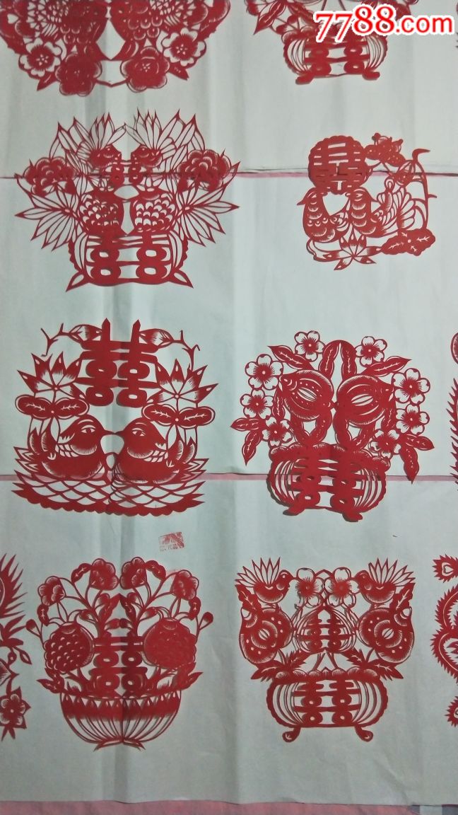 精品剪纸双囍鸳鸯凤凰等图案20张50个品种