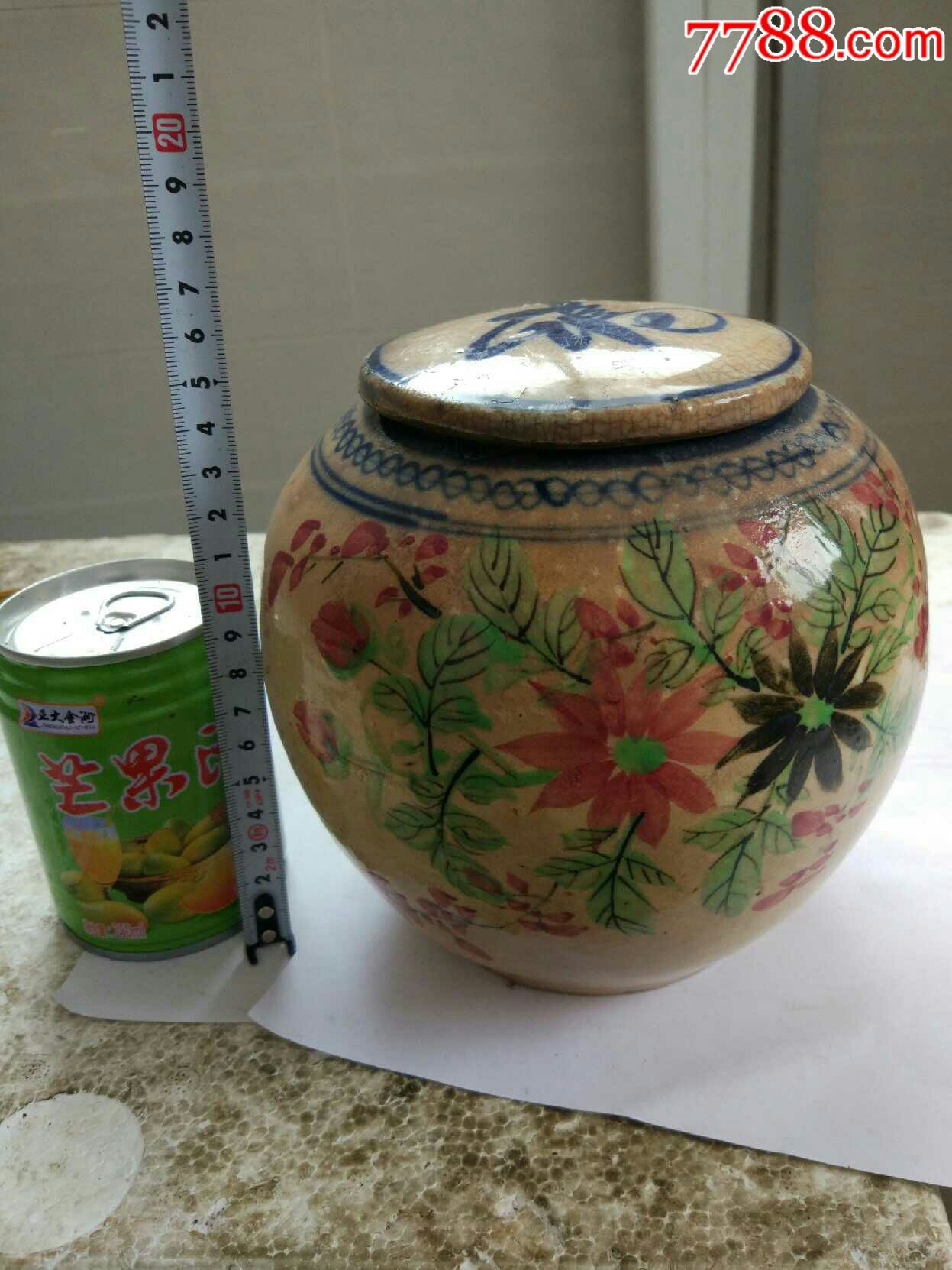 民国手绘彩罐