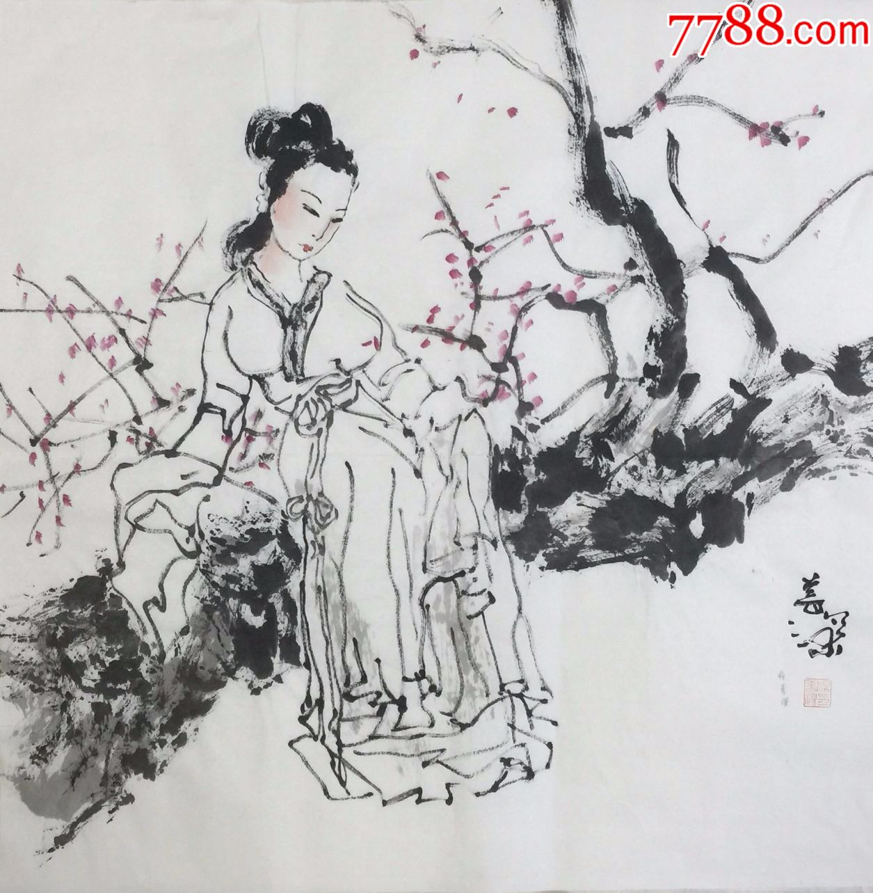 【杨善深】著名画家,手绘四尺斗方人物画