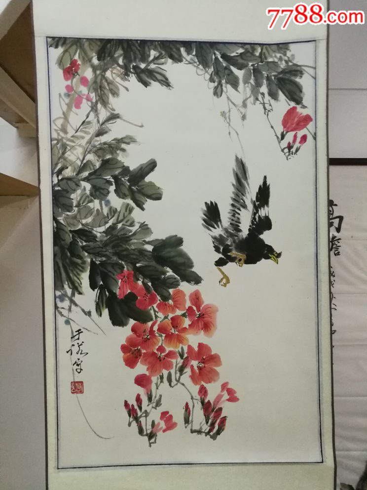 于诺凌霄花八哥-价格:6800元-se63280079-花鸟国画原作-零售-7788收藏