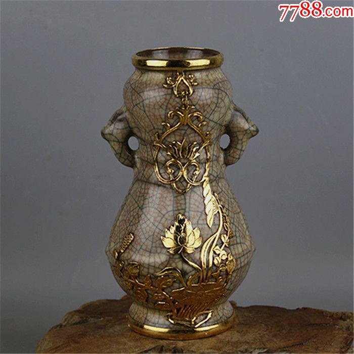 现代工艺品==双耳蒜头瓶_价格880元【老王杂项收藏】_第1张_7788收藏