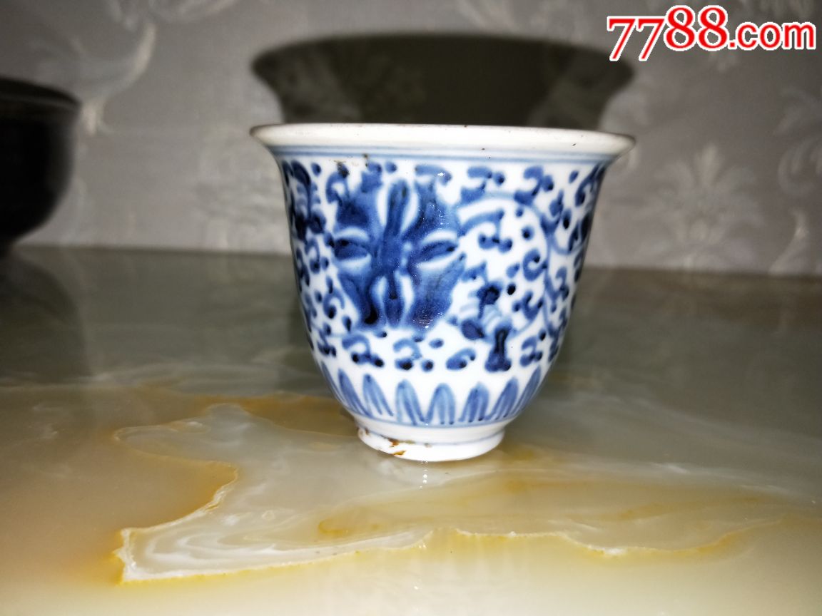 明代青花小酒杯