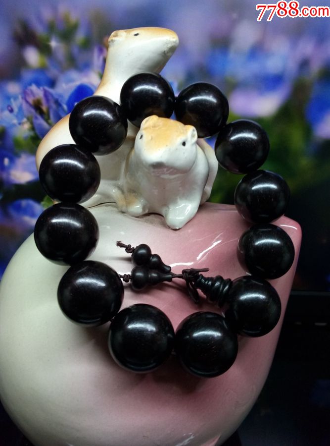 印度金星小叶紫檀手串20mm12棵珠老料配弟子葫芦11…~佛缘