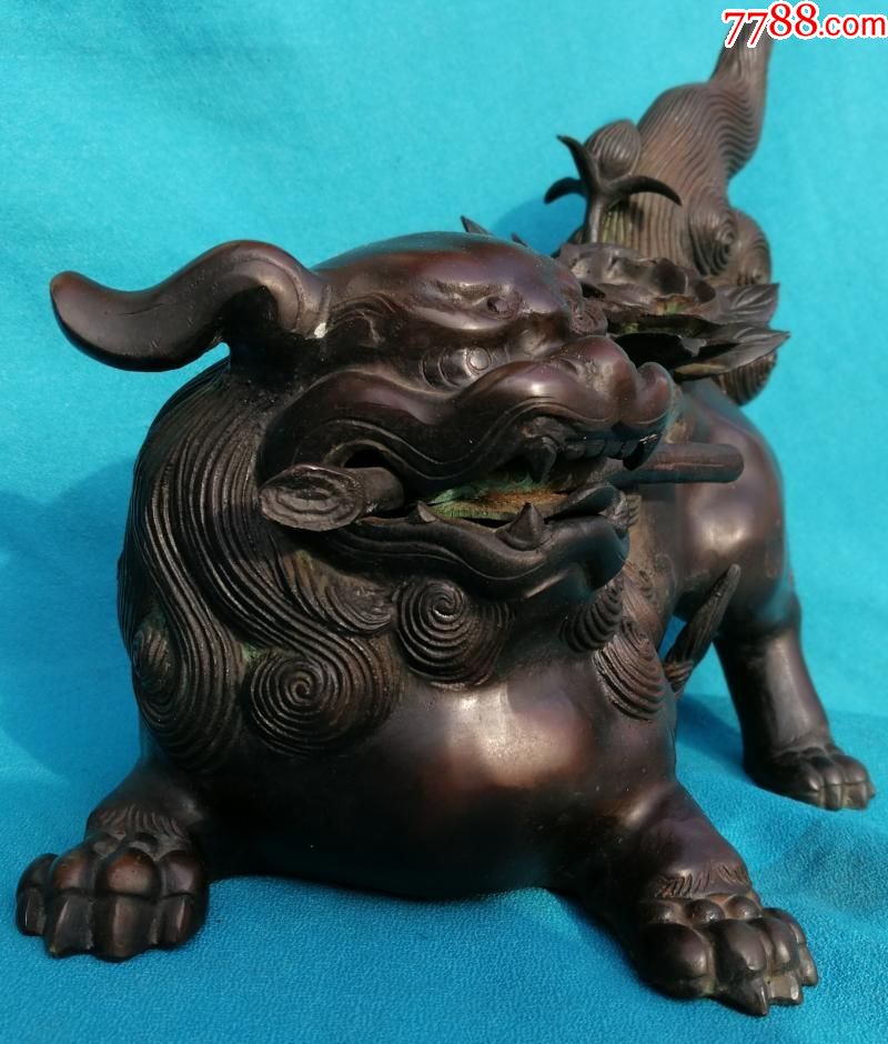 清代铜狮子瑞兽摆件精美罕见