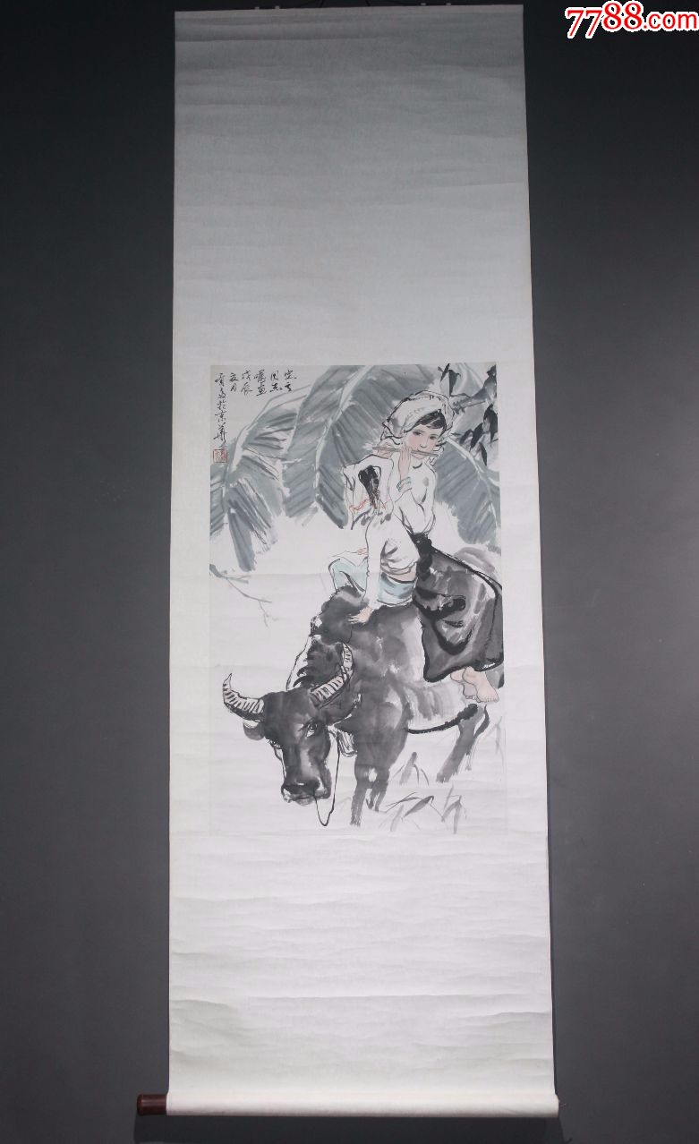 俏声姊妹牧童水墨画