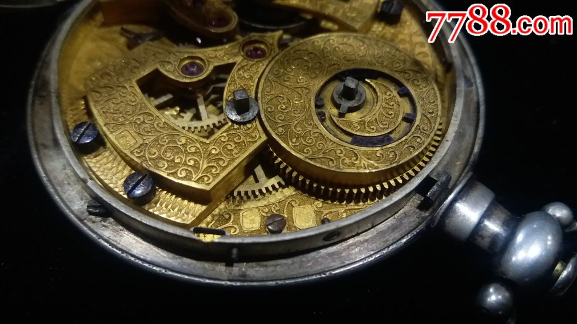 少见五个商标的怡嗱大八件银怀表