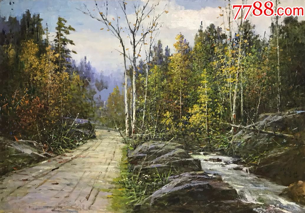 朝鲜油画俞兴燮回家的路2013年116x81cm