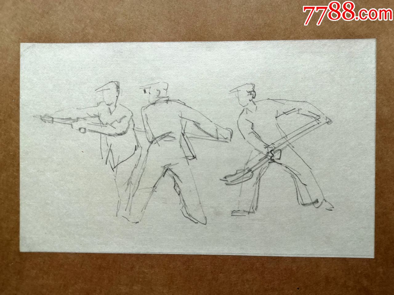80-90年代手绘素描速写画稿原稿《姿势速写2》