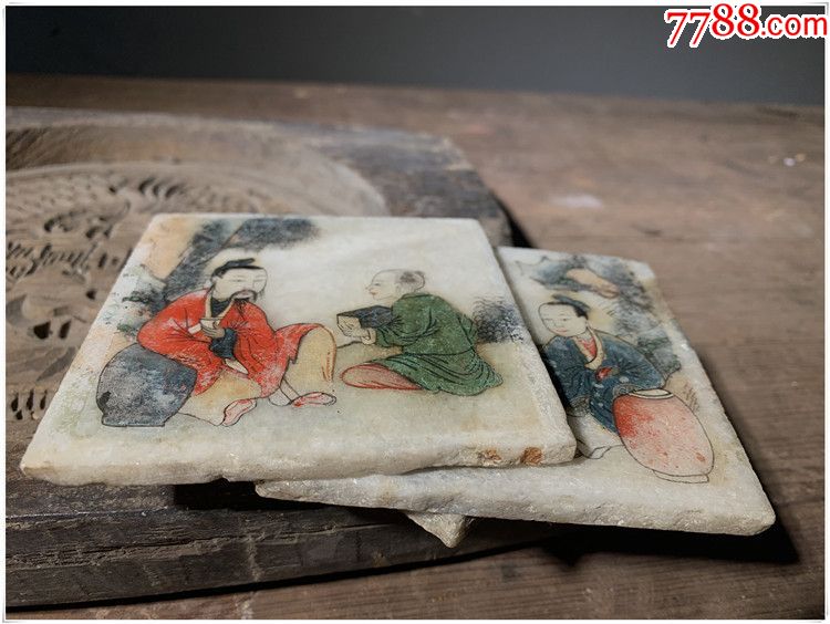 by-734四片瓷板画/清代老瓷器/古玩古董收藏