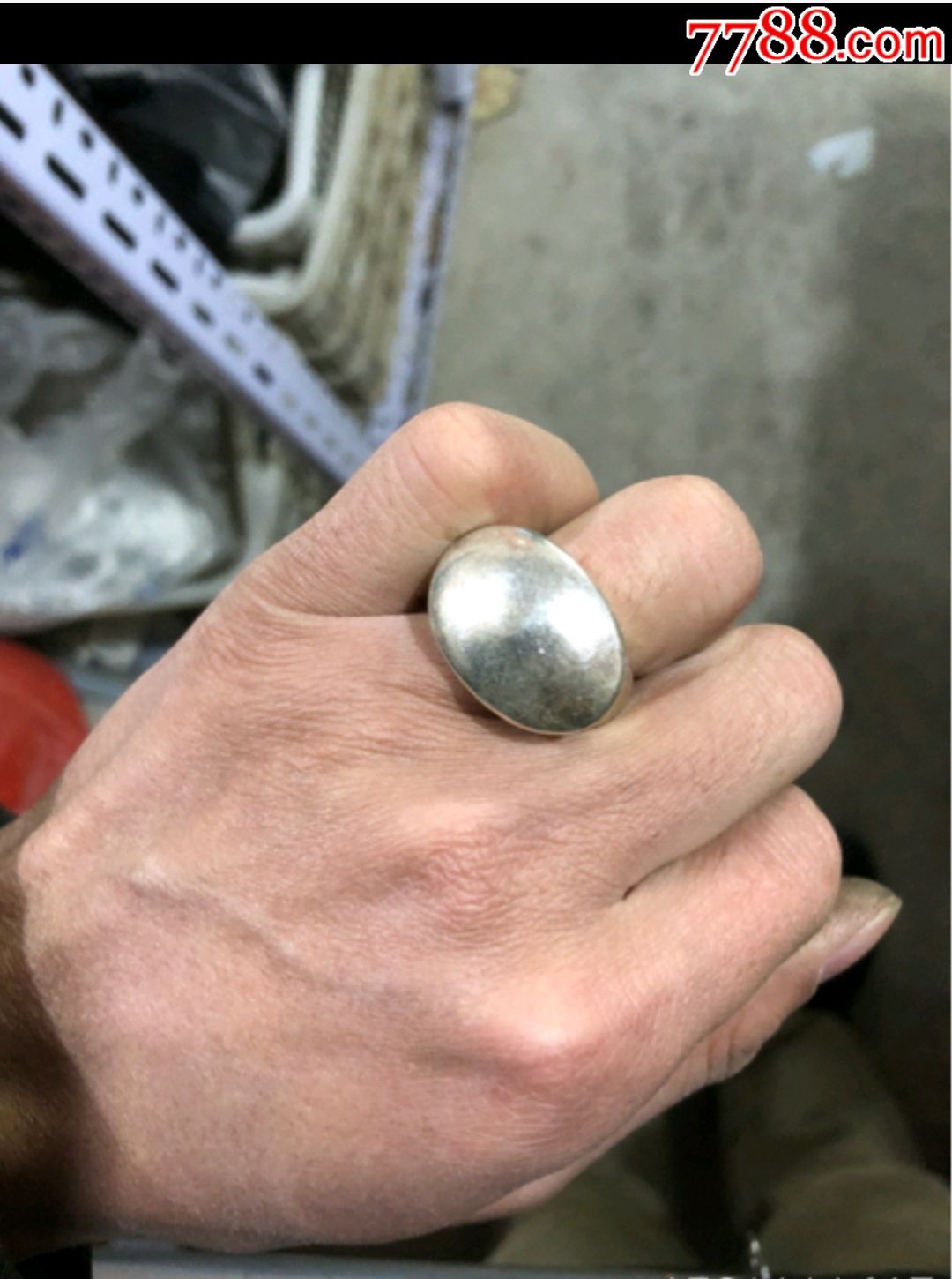 纹银大戒指