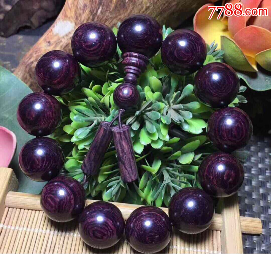 海南黄花梨老料,紫油梨手串,1.8珠,包真_价格230.