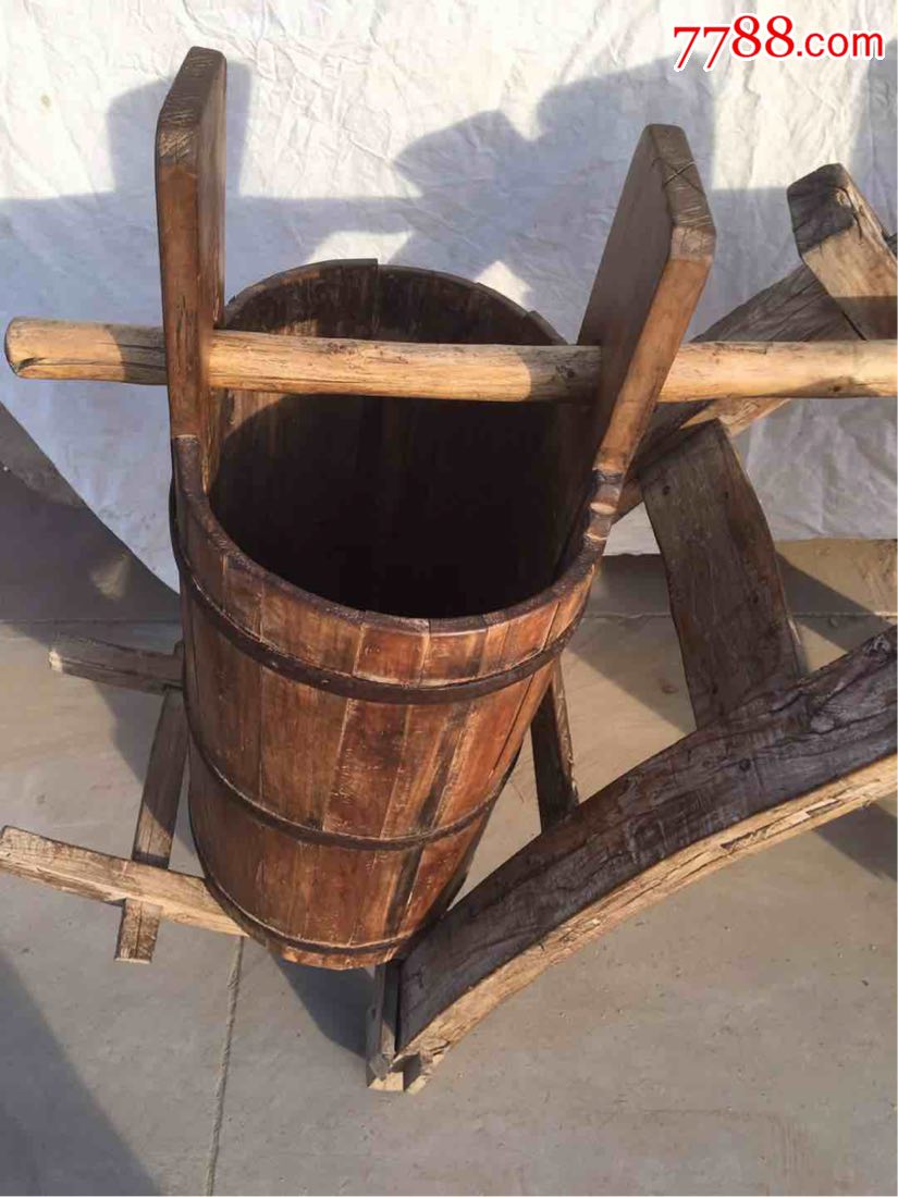清代马驮子一套完整无损.柏桶._价格1680.