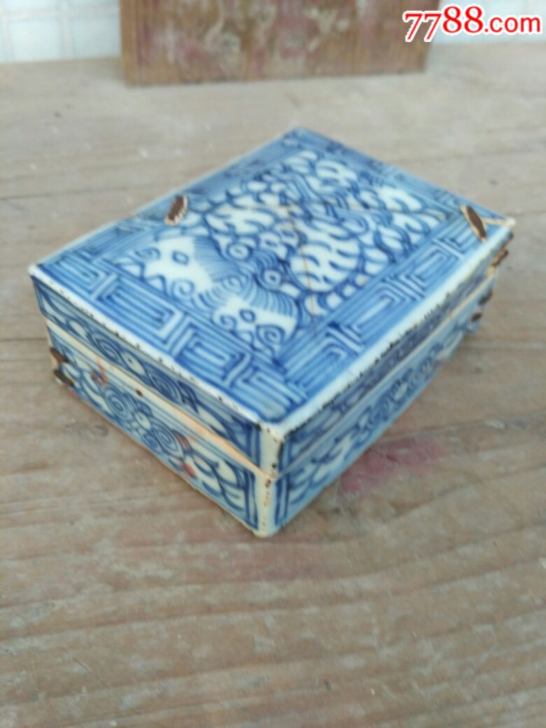 清代青花印泥盒