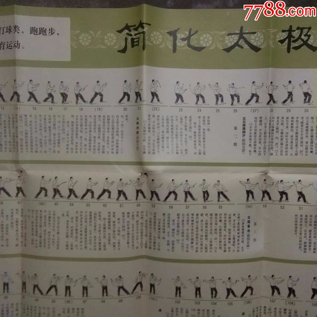 大尺寸全开挂图:简化太极拳挂图(有毛主席