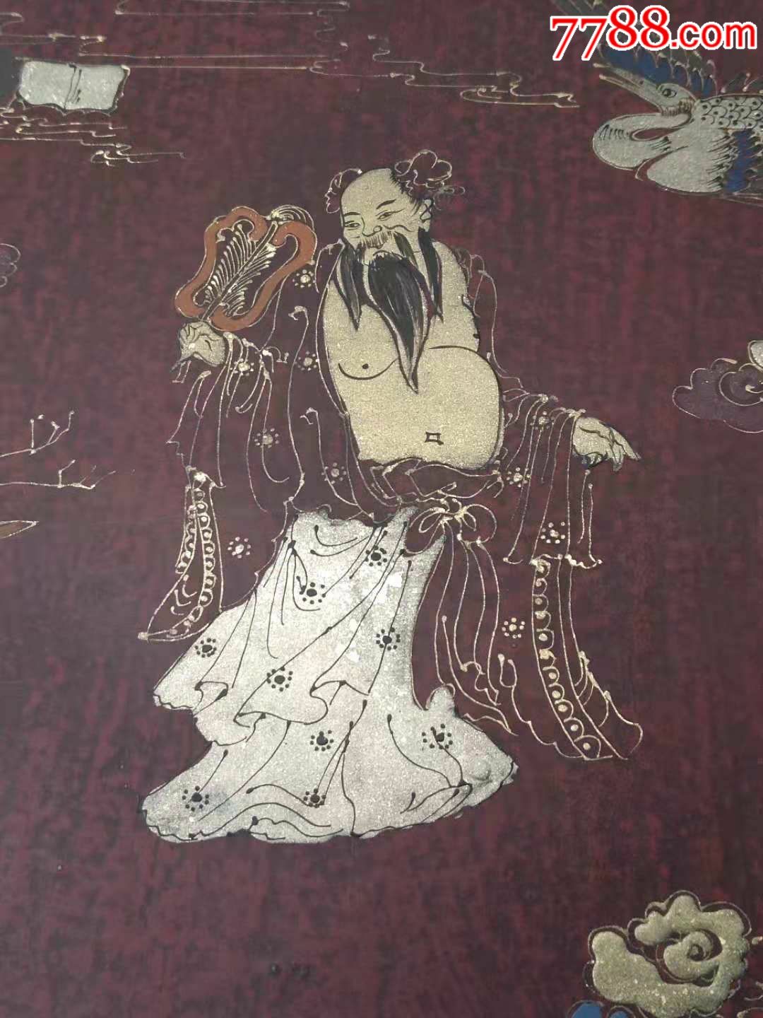 厅堂挂扁出自山西描金漆器绘八仙图案纯手工绘画画工精美厅堂大器