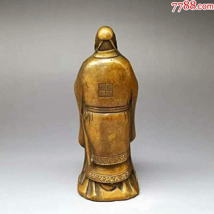 纯铜孔夫子铜像万世师表孔圣人铜器摆件现代品收藏_价格375.