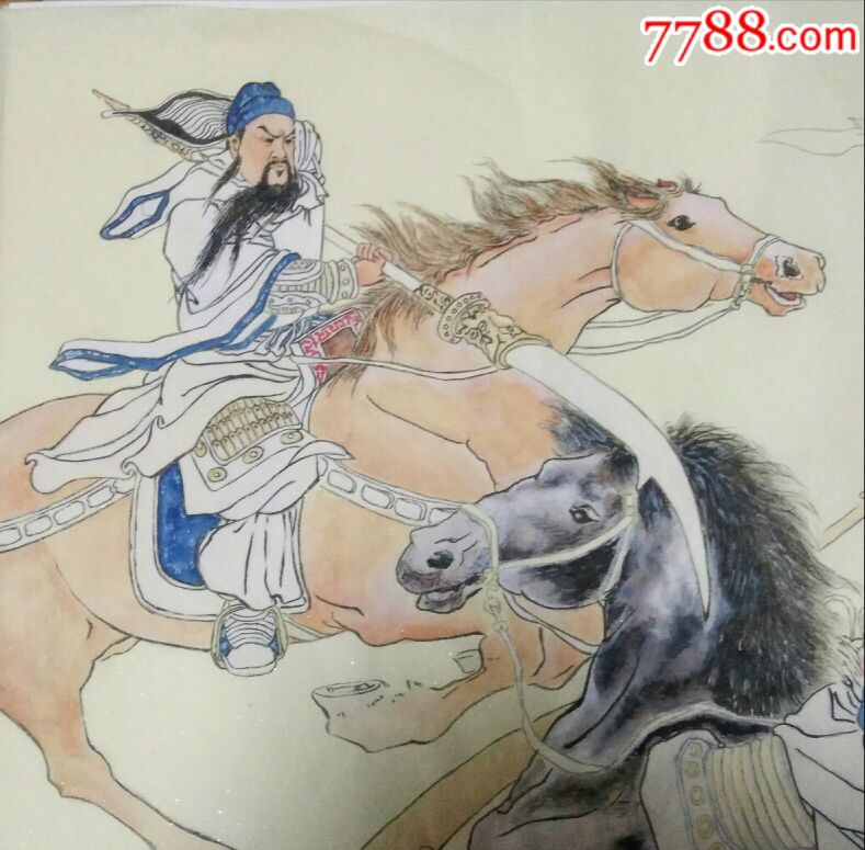 虎牢关，关羽温酒斩华雄，三国演义连环画封面临摹