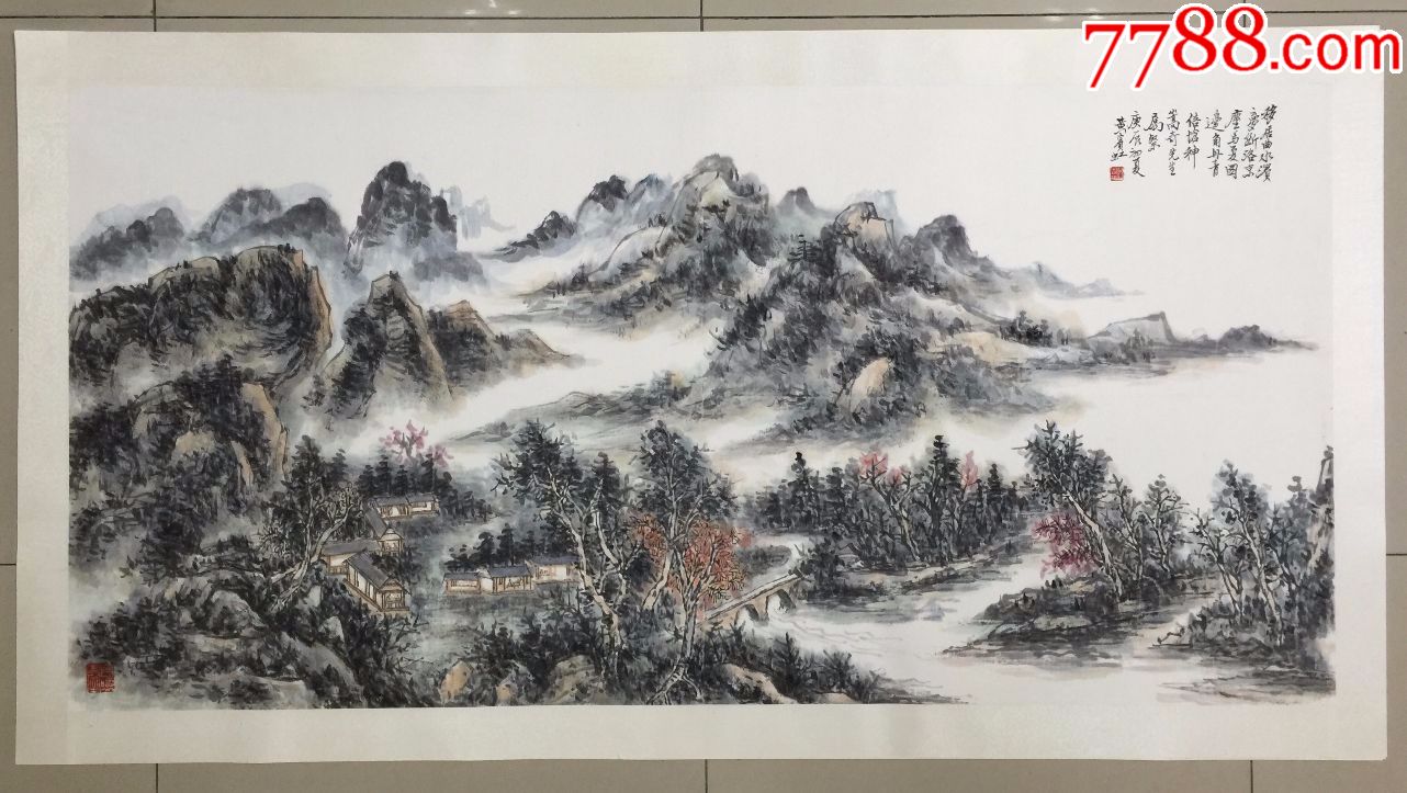 【黄宾虹】【精品】【已装裱】国家一级美术师,山水画*代宗师,四尺整