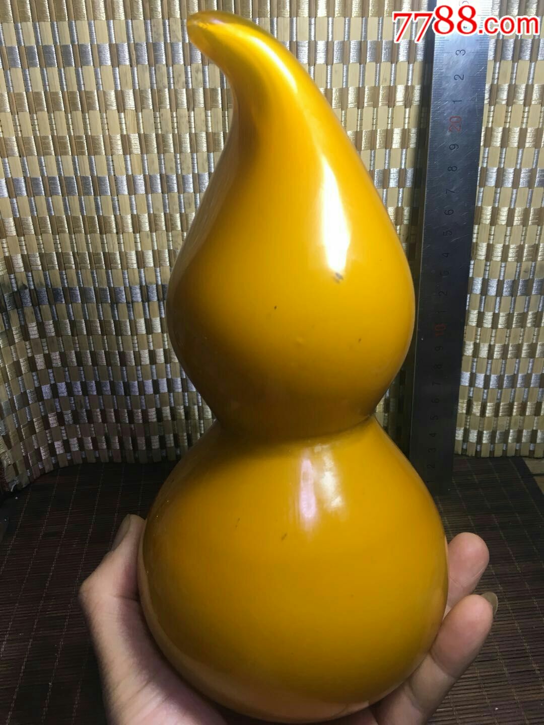 少见琉璃鸡油黄风水葫芦