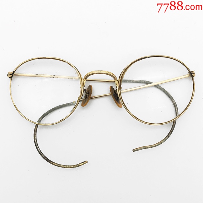 西洋古董眼镜.1940年美国制.包金框架.复古文艺小脸镜