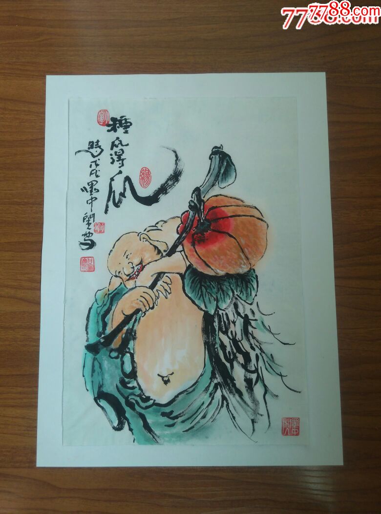 甘凤豪国画作品.种瓜得瓜